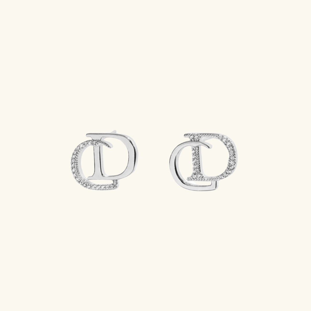 Dior Icon Earrings in Silver and White Crystals