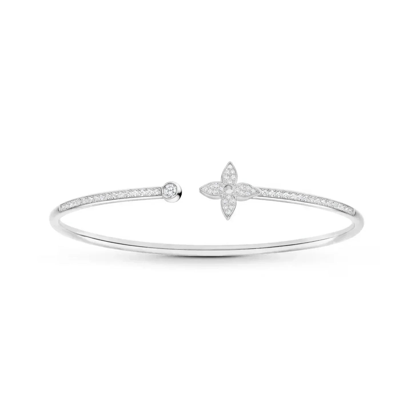 2 Louis Vuitton Idylle Blossom Twist Bracelet, Withe Gold And Diamonds