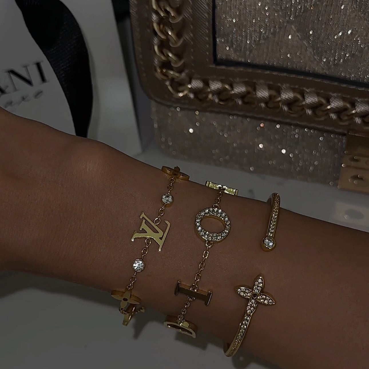 Dior Gold Tone Crystal Dio(r)evolution Bracelet