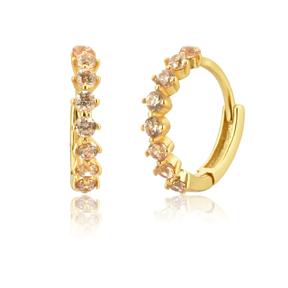 2 Black Diamond Huggie Hoop Earrings, Amaree