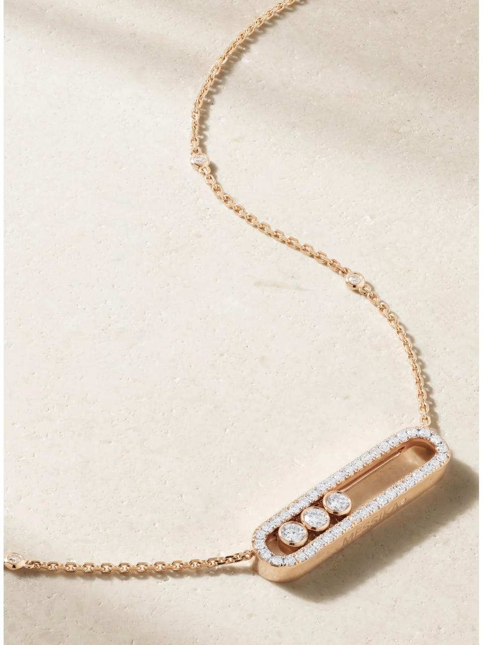 2 M.ESSIKA MOVE DIAMOND NECKLACE(18K YELLOW GOLD/ROSE GOLD/WHITE GOLD PLATED)