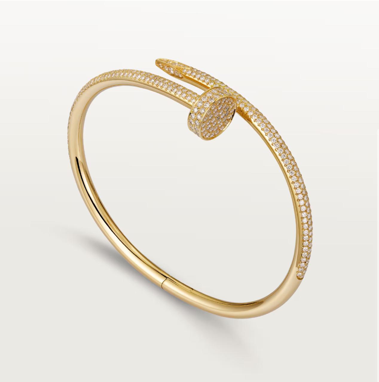 2 C.ARTIER JUSTE UN CLOU BRACELET WITH DIAMONDS (18K YELLOW GOLD/ROSE GOLD/WHITE GOLD PLATED)