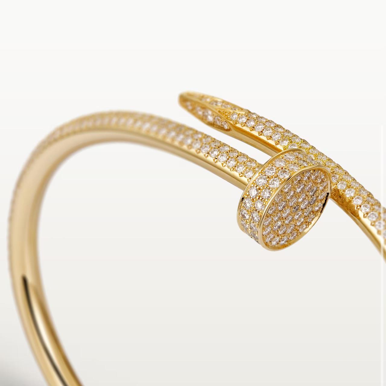 2 C.ARTIER JUSTE UN CLOU BRACELET WITH DIAMONDS (18K YELLOW GOLD/ROSE GOLD/WHITE GOLD PLATED)