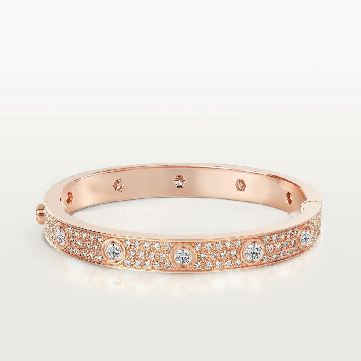 CARTIER LOVE BRACELET CLASSIC PAVED 12 DIAMONDS