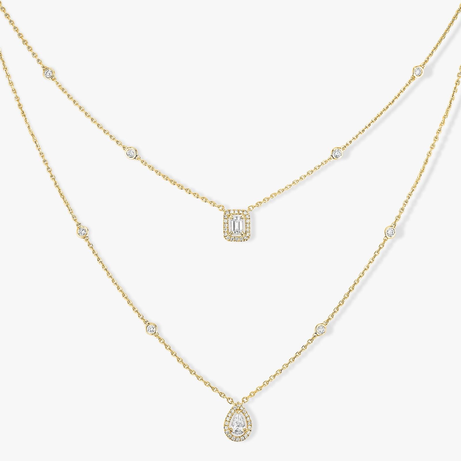 2 M.ESSIKA MY TWIN 2 ROWS NECKLACE (18K YELLOW GOLD/ROSE GOLD/WHITE GOLD PLATED)