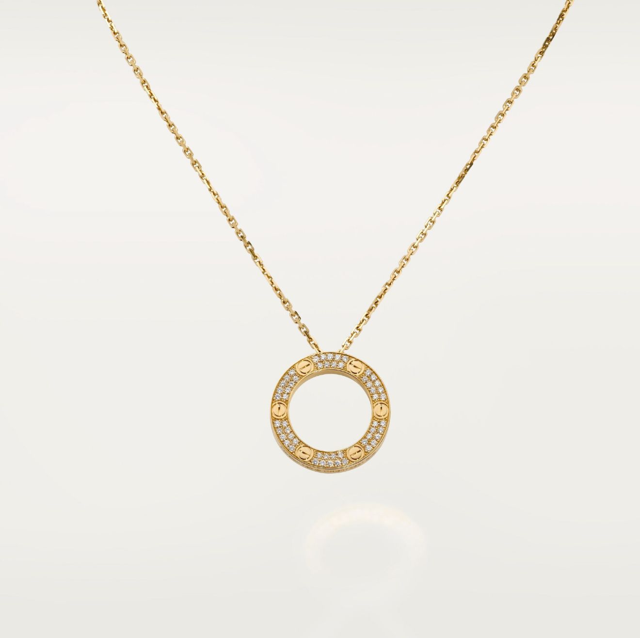 2 C.ARTIER LOVE PENDANT PAVED (18K YELLOW GOLD PLATED)