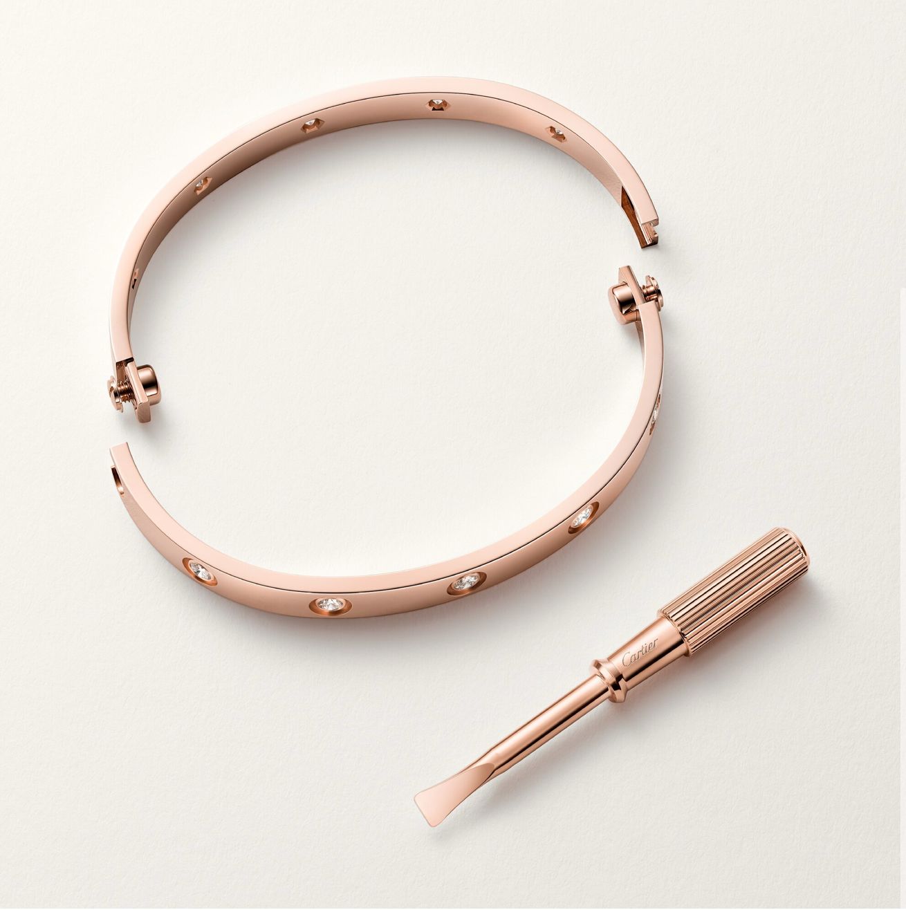 C.ARTIER LOVE BRACELET 10-DIAMONDS (18K YELLOW GOLD/ROSE GOLD/WHITE GOLD PLATED)