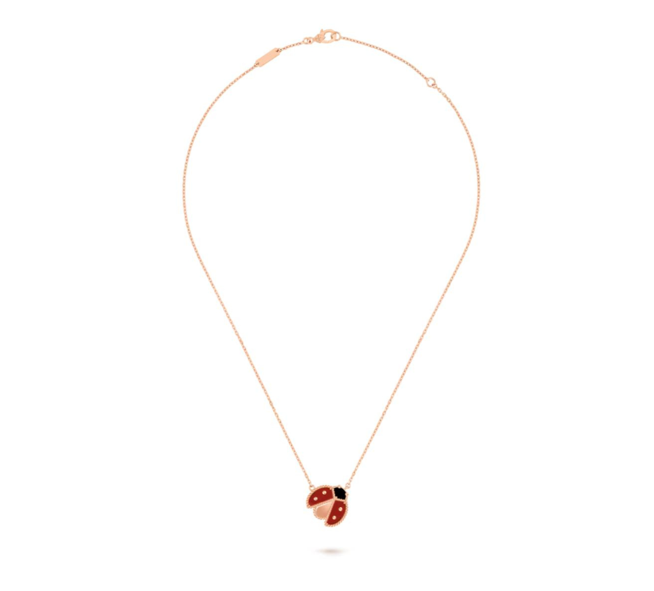 VAN CLEEF LUCKY SPRING OPEN WINGS LADYBUG PENDANT
