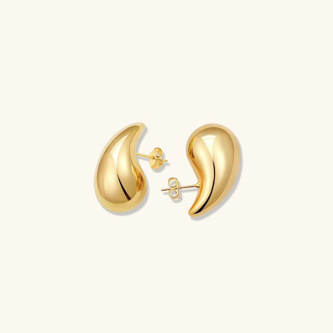 2 Sandra Teardrop Gold Earrings