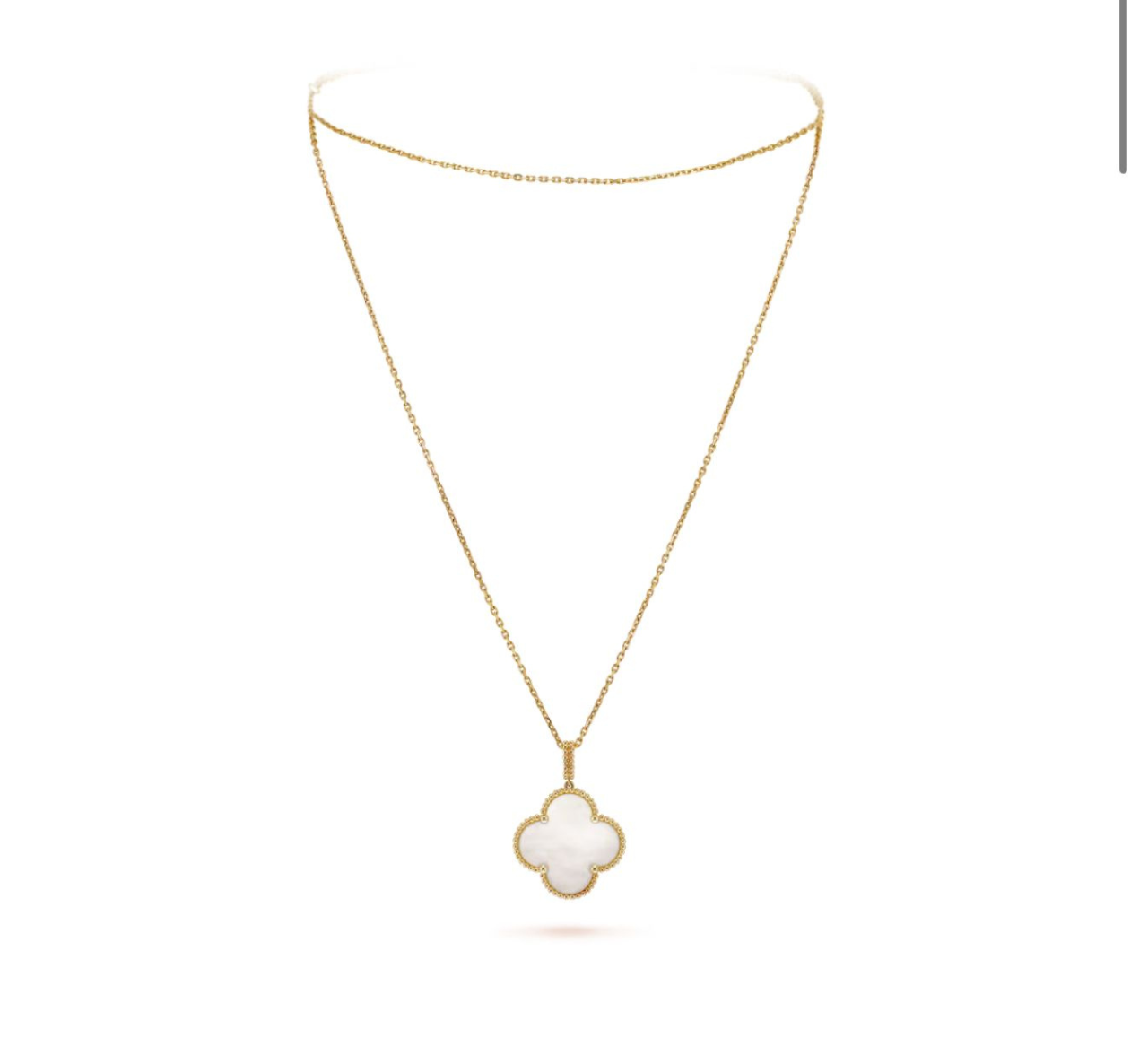 2 V.ANCLEEF MAGIC LONG NECKLACE SINGLE CLOVER (18K YELLOW GOLD PLATED)
