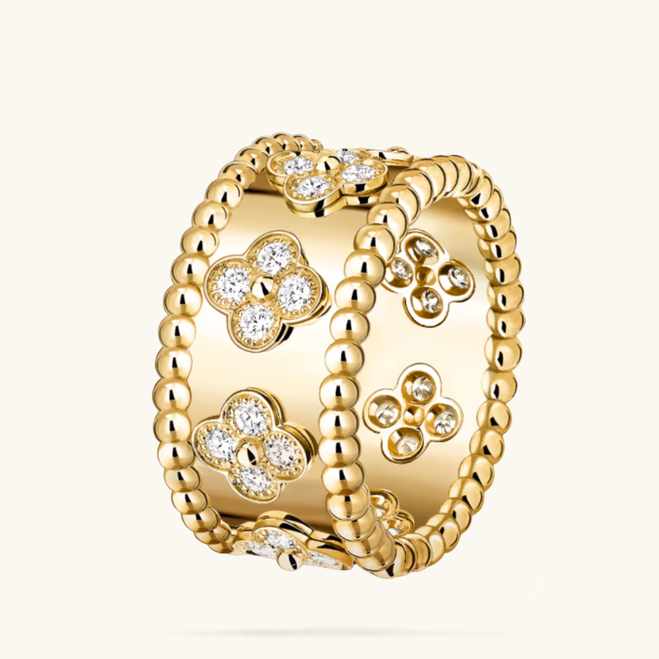 2 Van Cleef & Arpels Perlée Clover Ring, small model