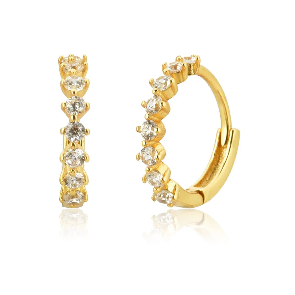 2 Black Diamond Huggie Hoop Earrings, Amaree