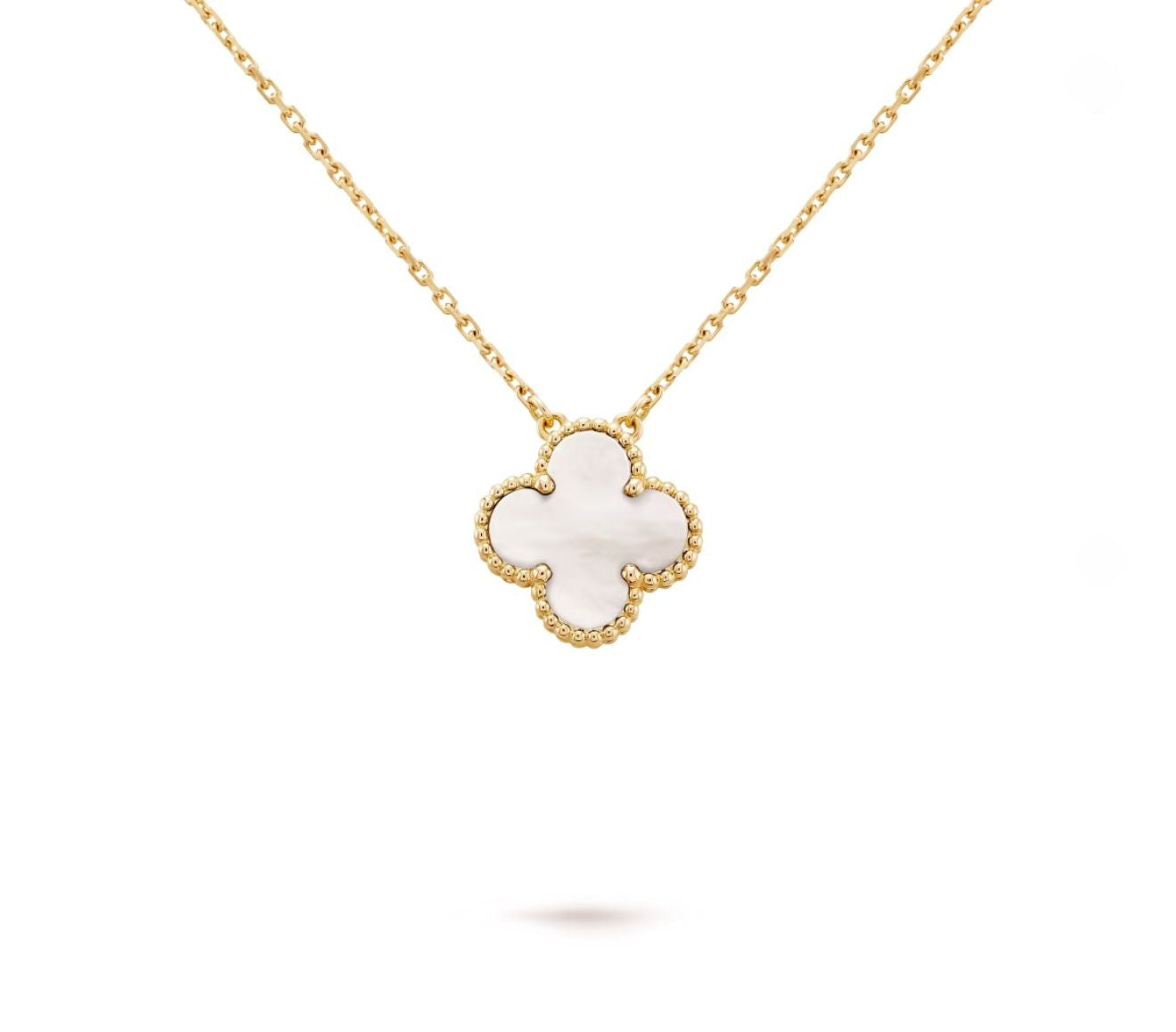 2 V.ANCLEEF NECKLACE SINGLE CLOVER (18K YELLOW GOLD PLATED)