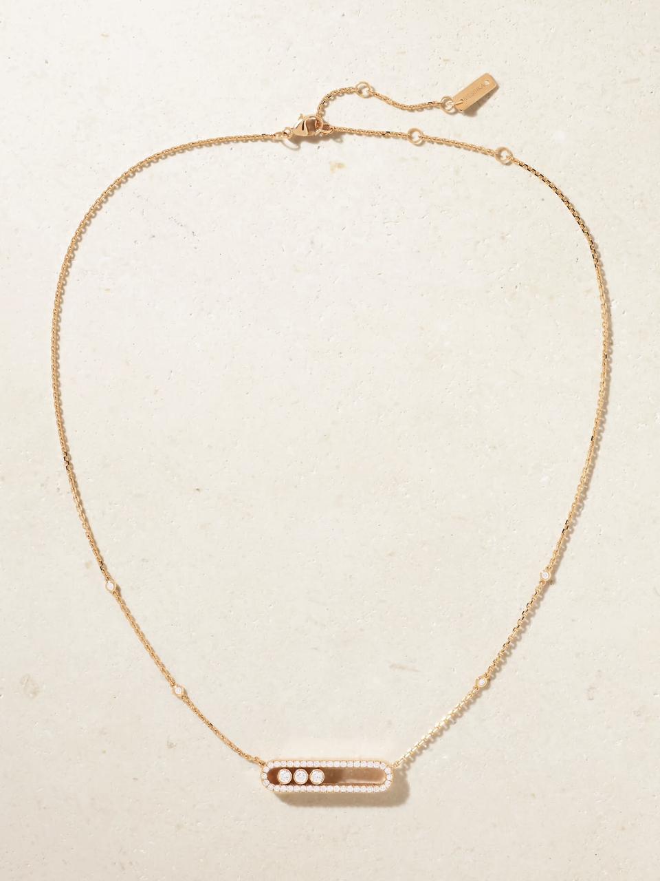 2 M.ESSIKA MOVE DIAMOND NECKLACE(18K YELLOW GOLD/ROSE GOLD/WHITE GOLD PLATED)