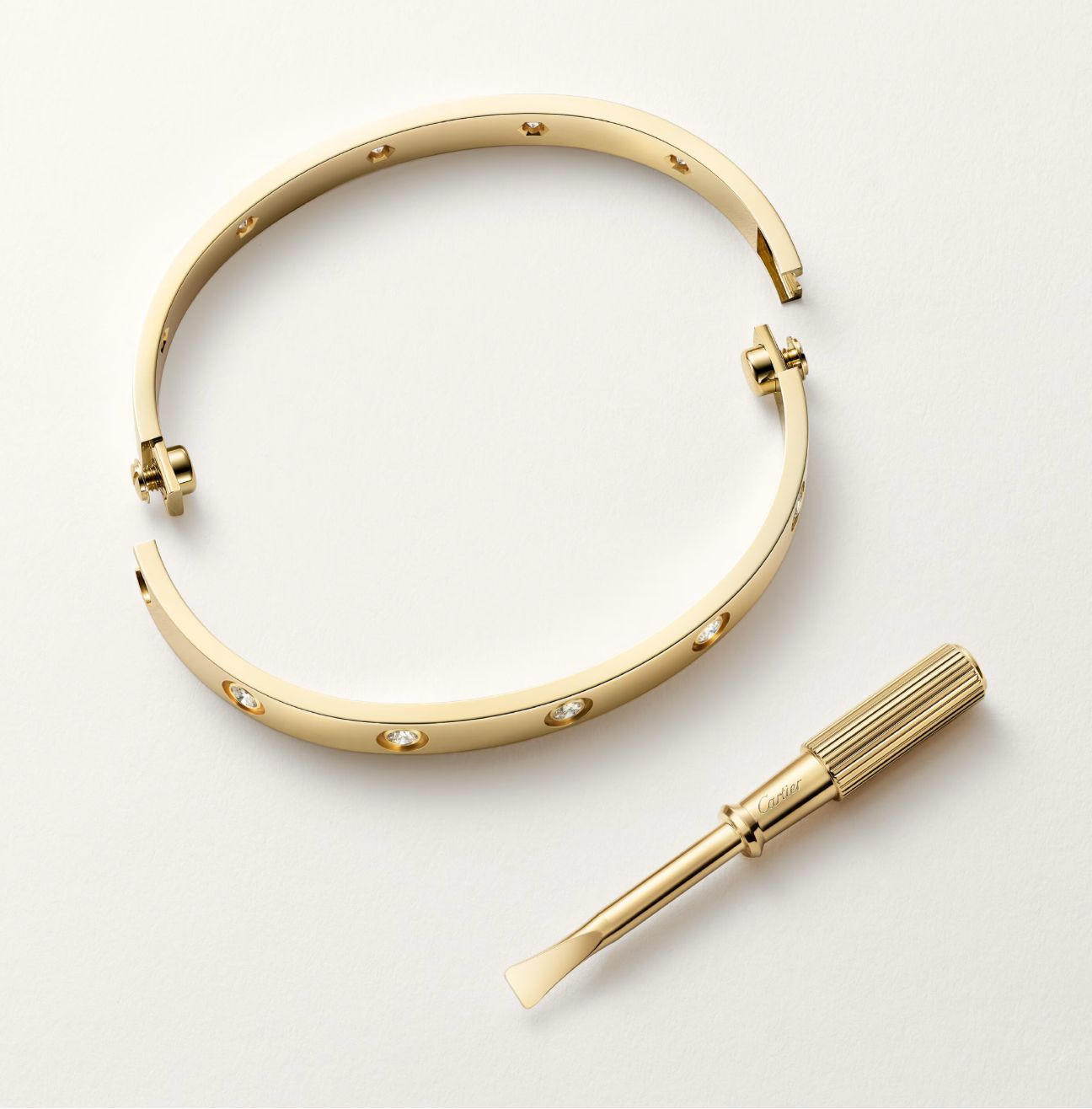 C.ARTIER LOVE BRACELET 10-DIAMONDS (18K YELLOW GOLD/ROSE GOLD/WHITE GOLD PLATED)