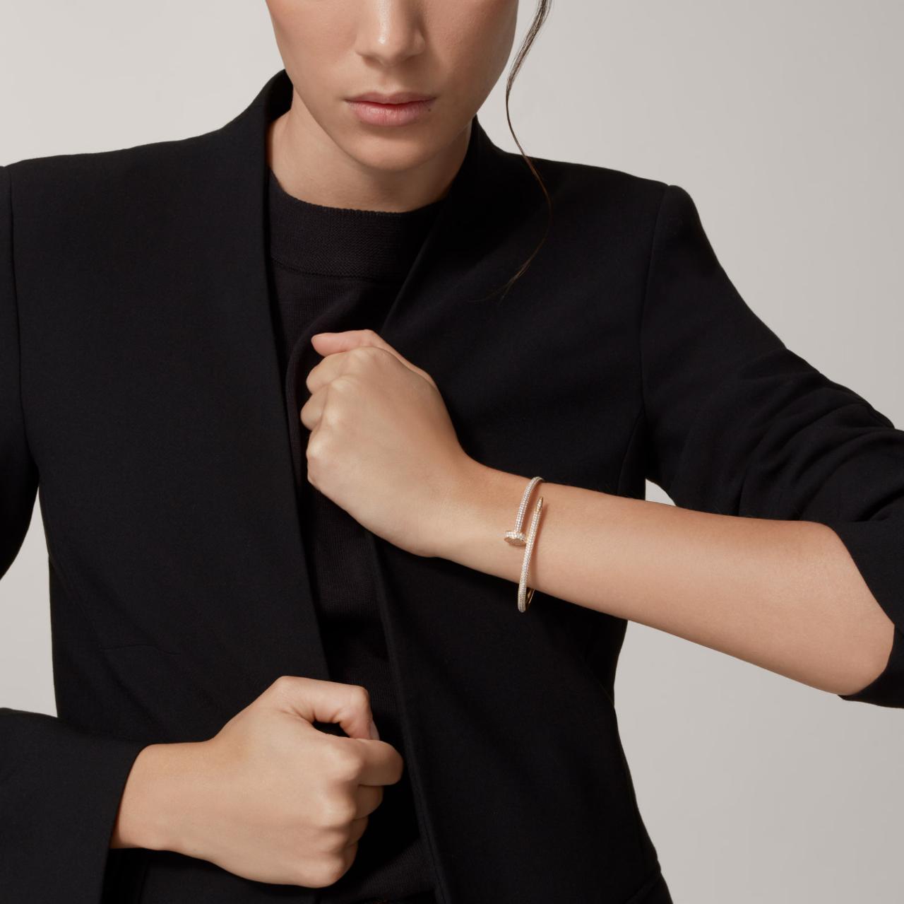 2 C.ARTIER JUSTE UN CLOU BRACELET WITH DIAMONDS (18K YELLOW GOLD/ROSE GOLD/WHITE GOLD PLATED)
