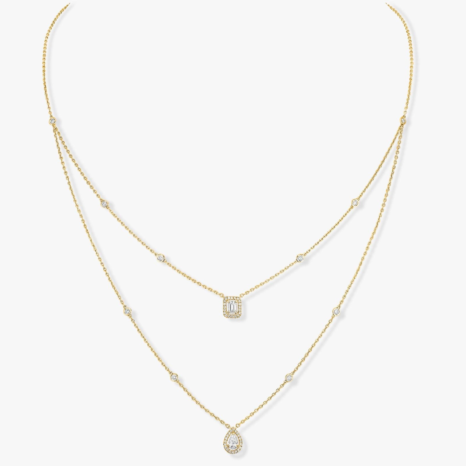 2 M.ESSIKA MY TWIN 2 ROWS NECKLACE (18K YELLOW GOLD/ROSE GOLD/WHITE GOLD PLATED)
