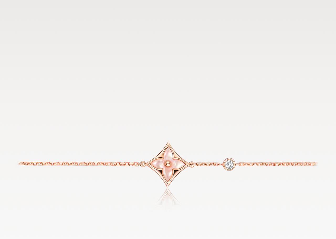 2 L.V COLOUR BLOSSOM BB STAR BRACELET PINK SHELL (18K ROSE GOLD PLATED)