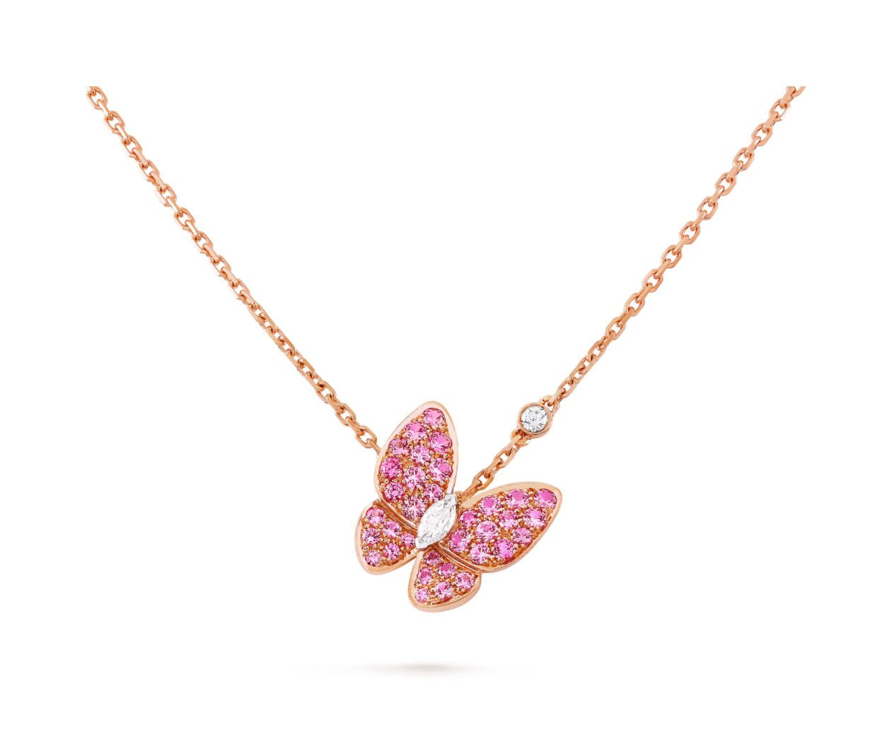 2 V.CA TWO BUTTERFLY PENDANT (18K YELLOW GOLD/ROSE GOLD PLATED)