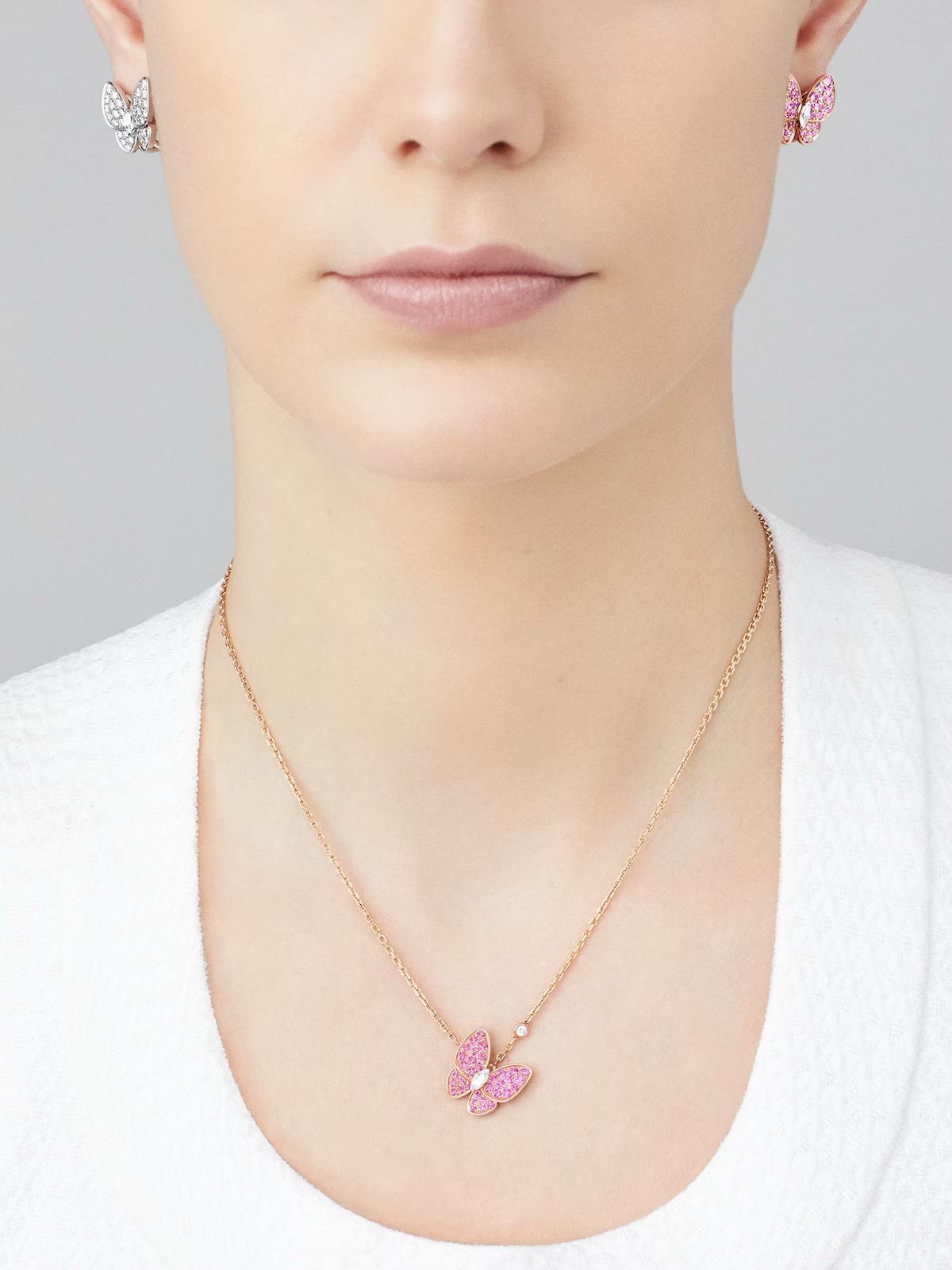 2 V.CA TWO BUTTERFLY PENDANT (18K YELLOW GOLD/ROSE GOLD PLATED)