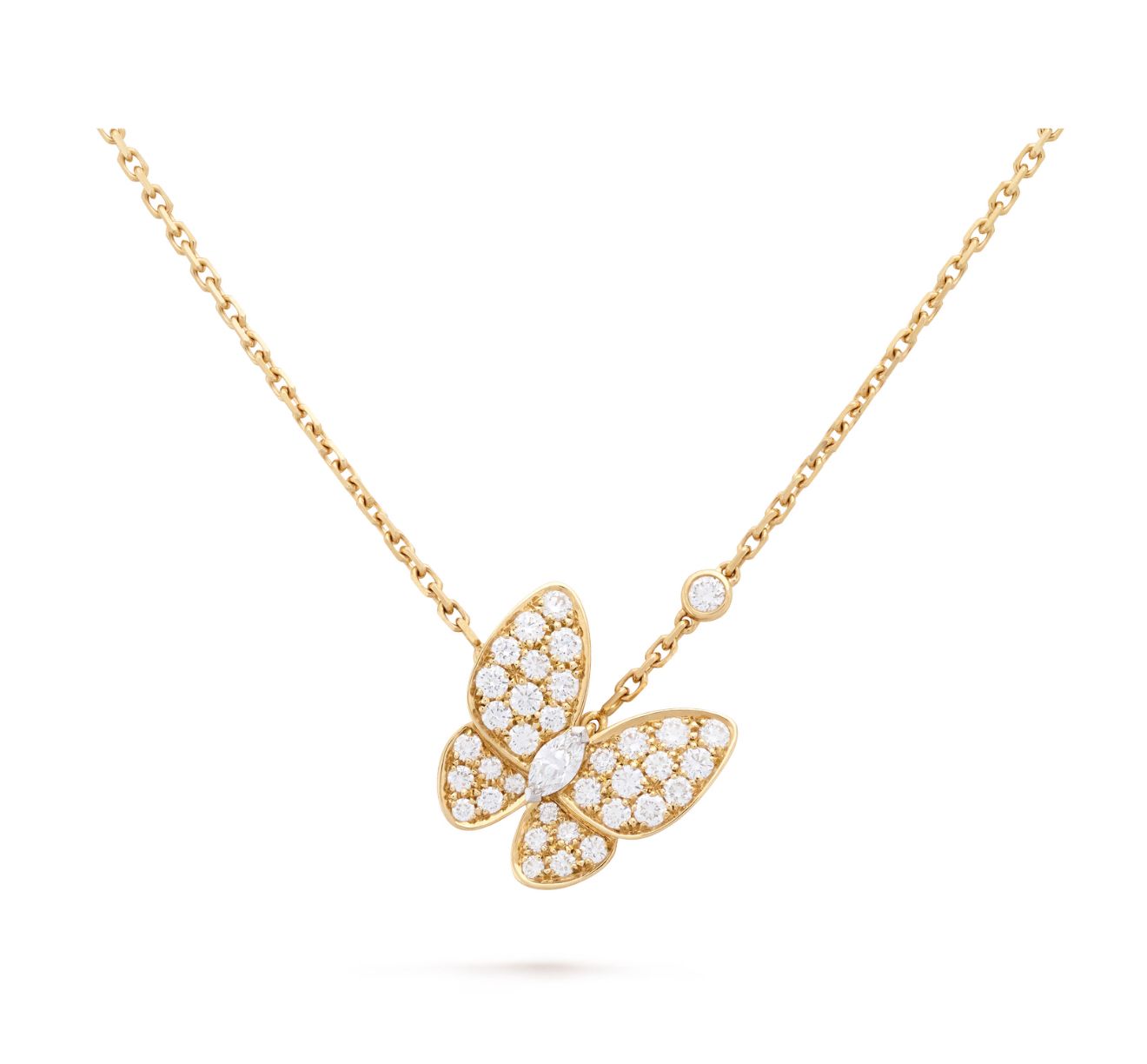 2 V.CA TWO BUTTERFLY PENDANT (18K YELLOW GOLD/ROSE GOLD PLATED)