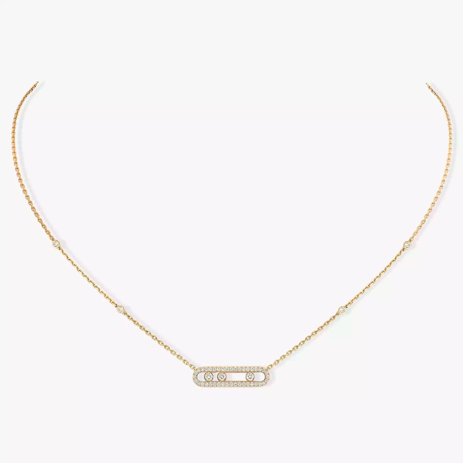 2 M.ESSIKA MOVE DIAMOND NECKLACE(18K YELLOW GOLD/ROSE GOLD/WHITE GOLD PLATED)