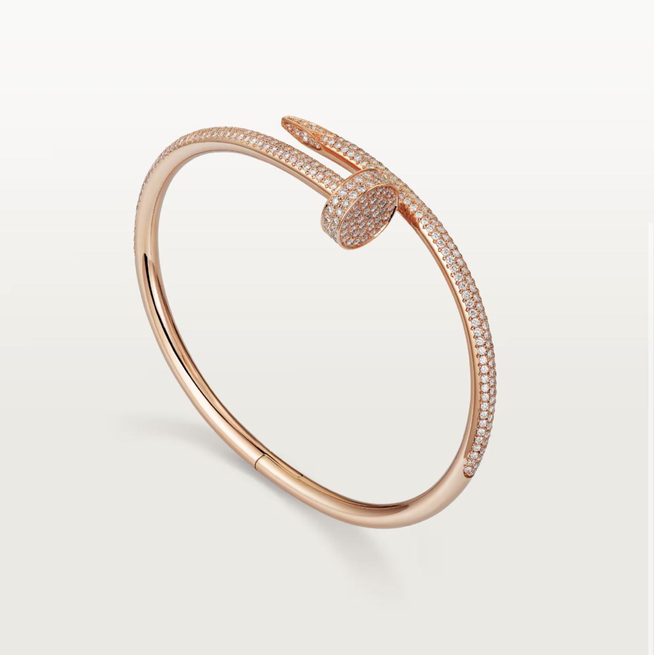 2 C.ARTIER JUSTE UN CLOU BRACELET WITH DIAMONDS (18K YELLOW GOLD/ROSE GOLD/WHITE GOLD PLATED)