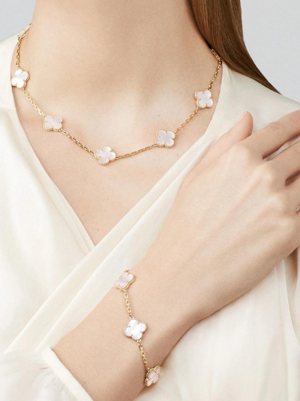 2 V.ANCLEEF NECKLACE 10 CLOVER (18K YELLOW GOLD PLATED)
