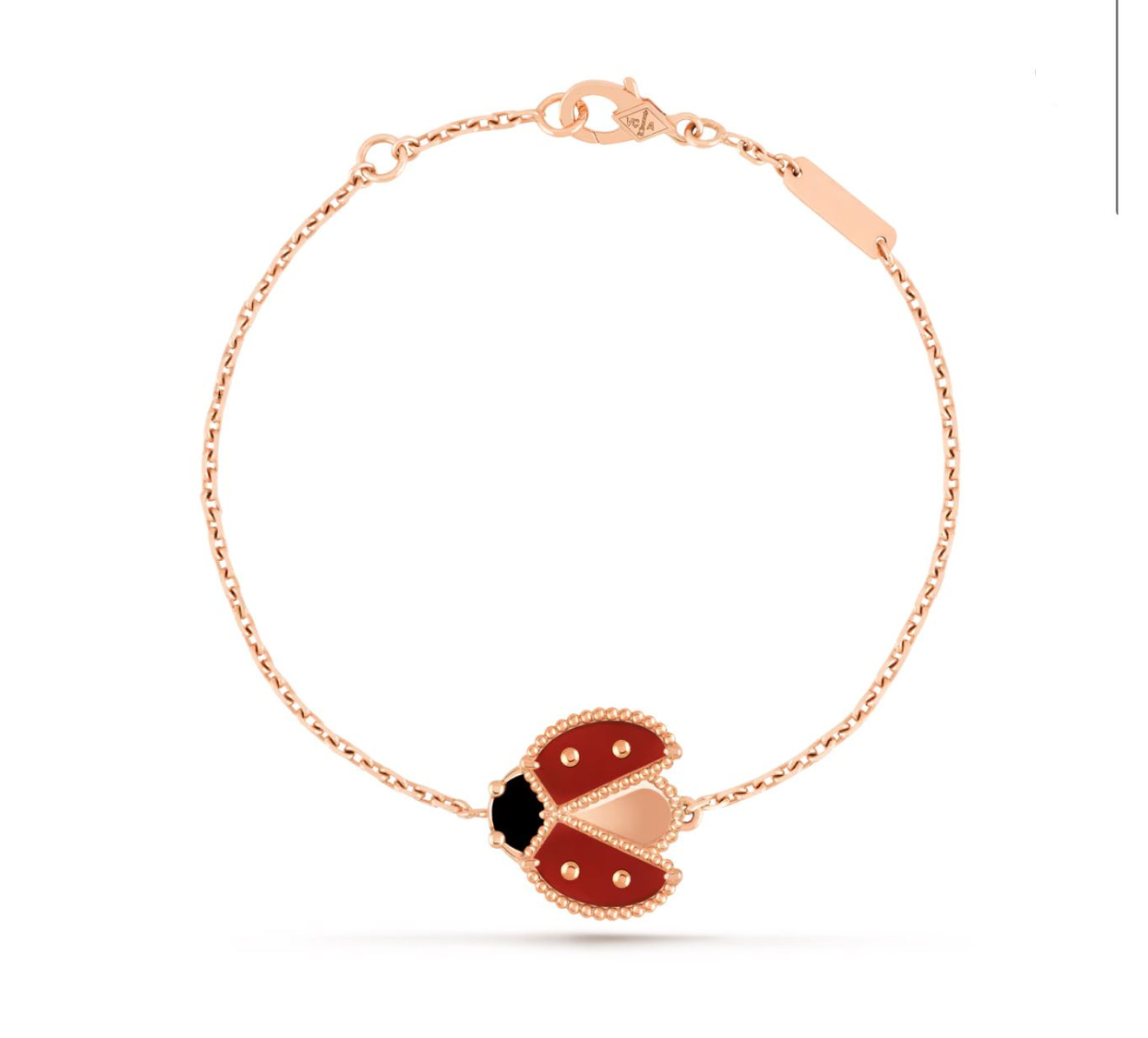 1 V.ANCLEEF LUCKY SPRING OPEN WINGS LADYBUG BRACELET (18K ROSE GOLD PLATED)